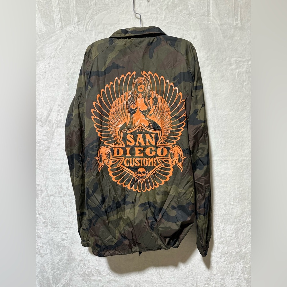 San Diego Customs Graphic Print Camo  Lightweight Jacket size XLarge